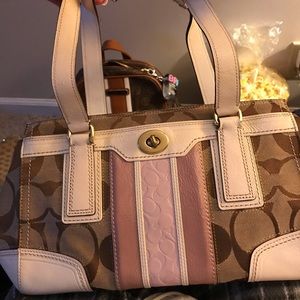 Coach designer leather monogram satchel